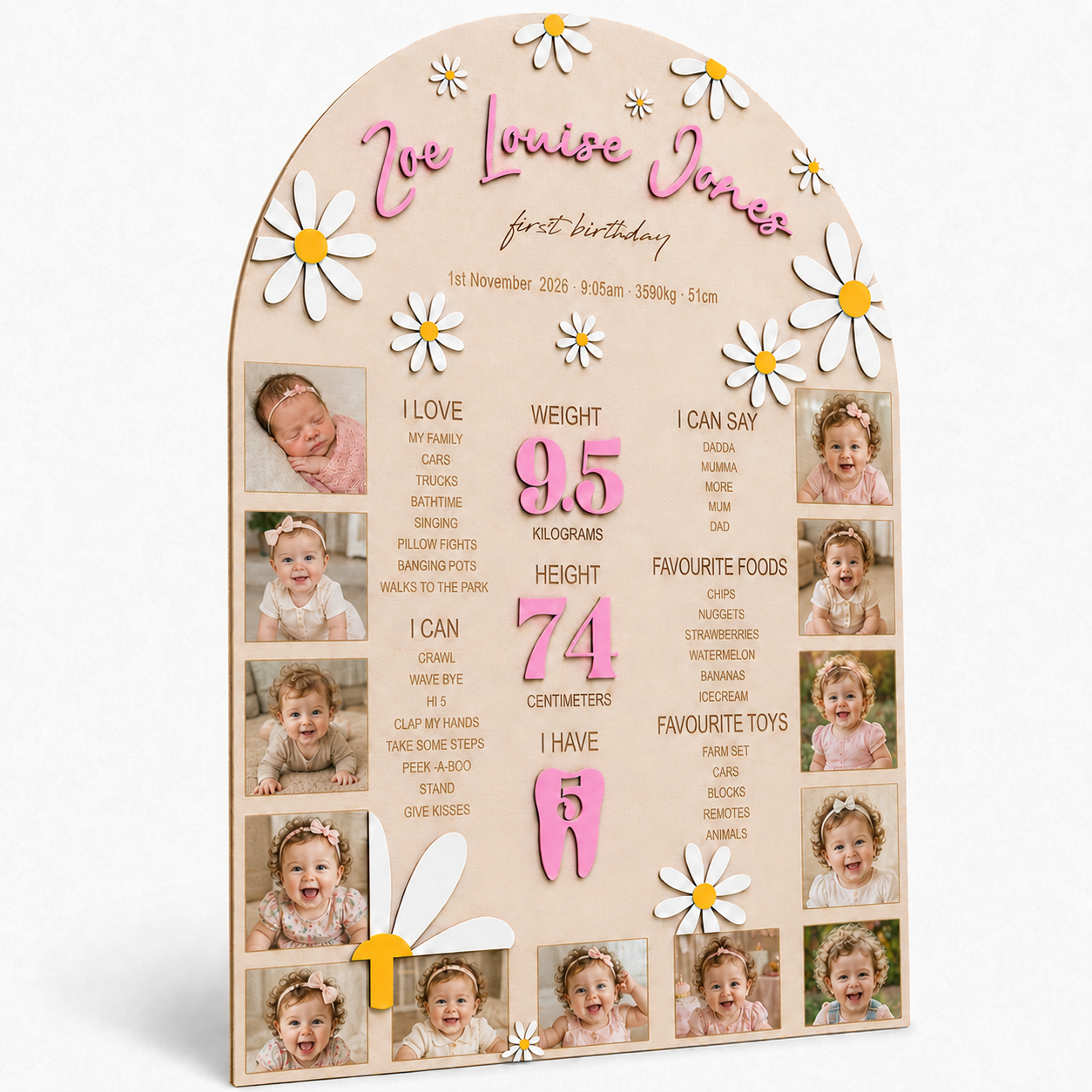 ONE- DERFUL DAISY FIRST BIRTHDAY MEMORY BOARD