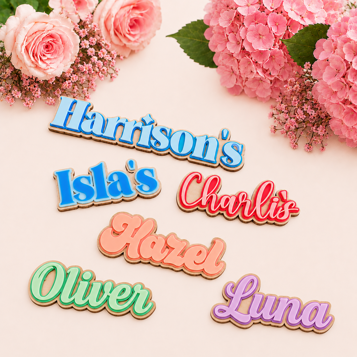 ADDITIONAL NAME TAG - DOUBLE ACRYLIC WITH WOODEN BACKING