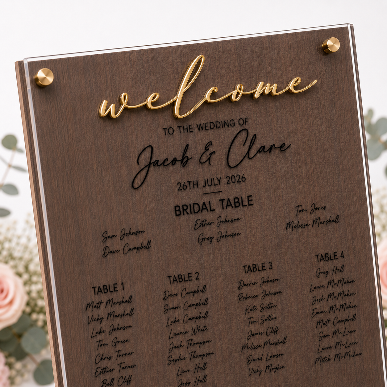 GUEST SEATING CHART - THE LUXE COLLECTION - BLACK