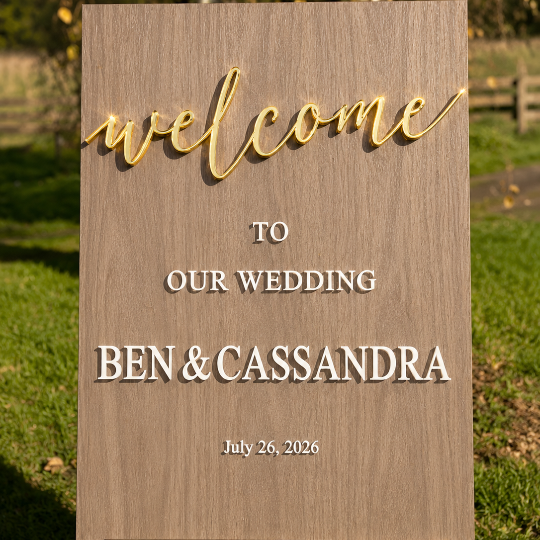 WELCOME SIGN - THE LUXE COLLECTION - WHITE