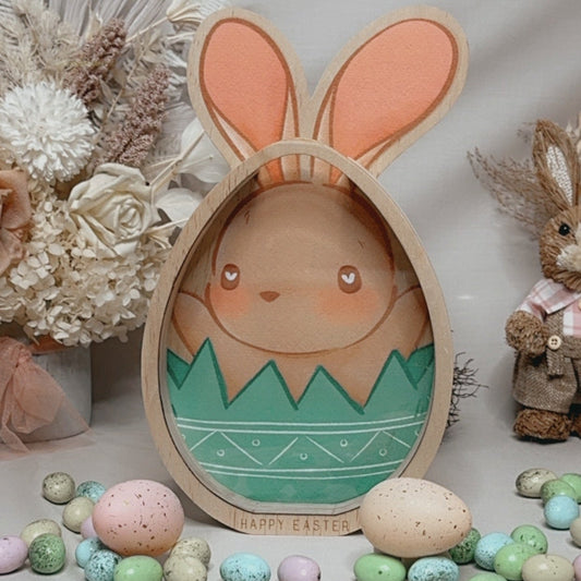 GREEN PRINTED BUNNY EGG HOLDER