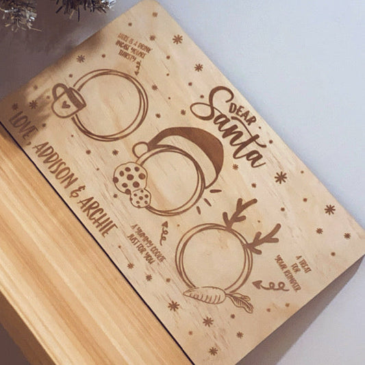 DEAR SANTA WOODEN TRAY- COSY NIGHTS