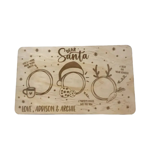 DEAR SANTA WOODEN TRAY- COSY NIGHTS