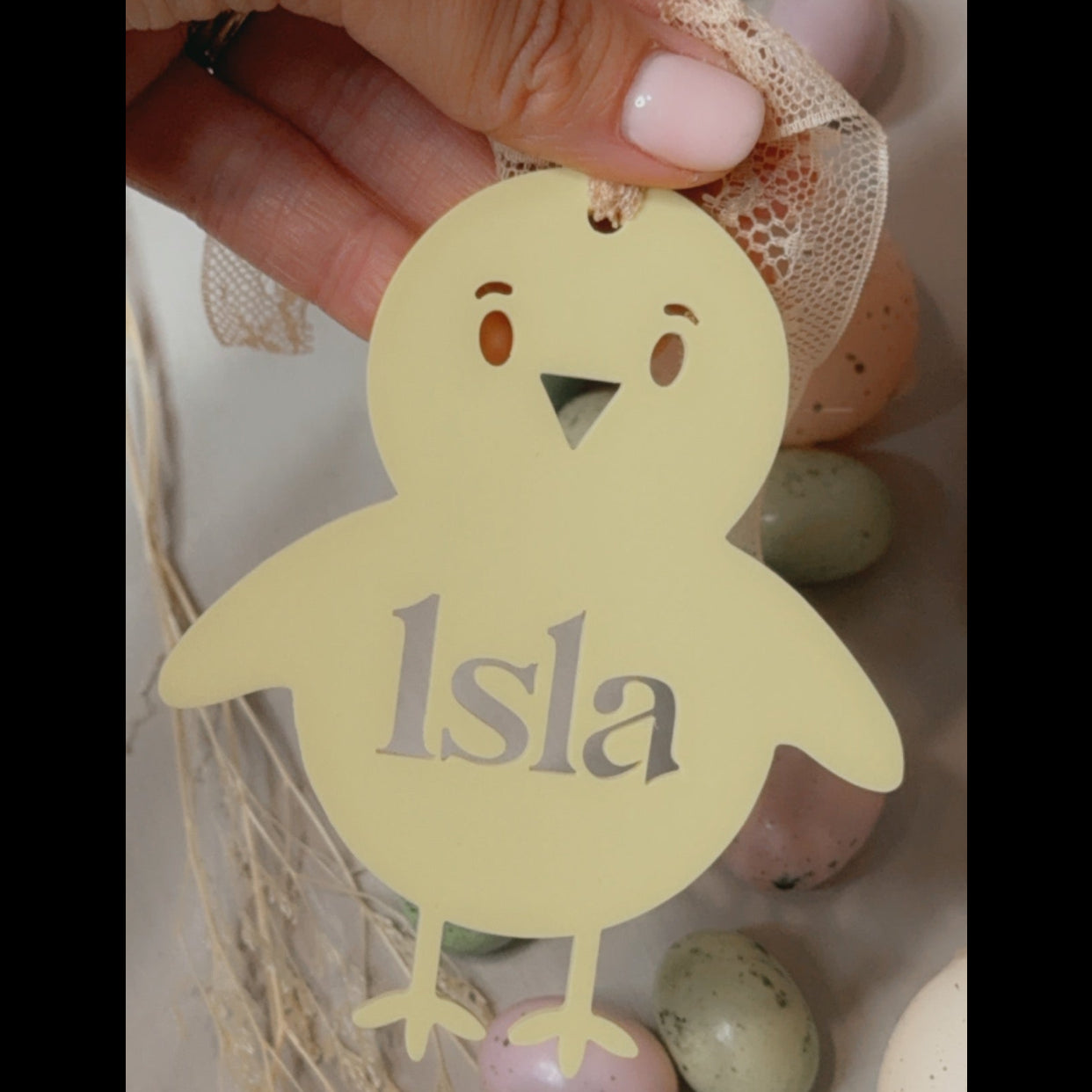 ACRYLIC CHICK BASKET TAG