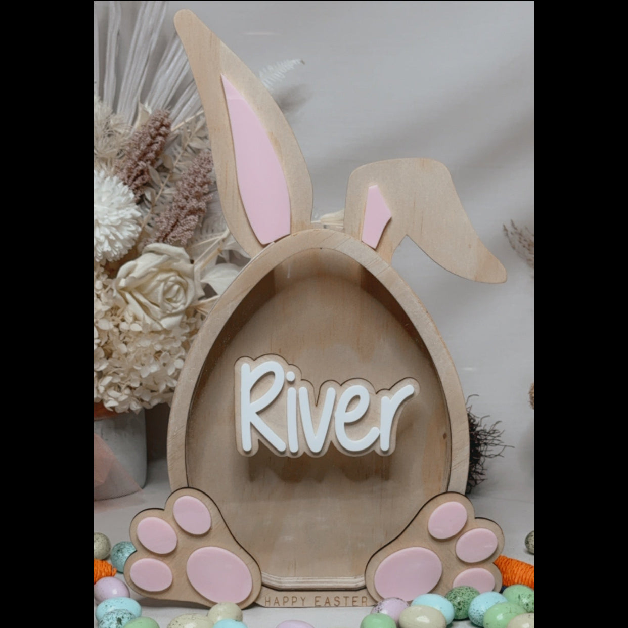 PERSONALISED EASTER BUNNY EGG HOLDER