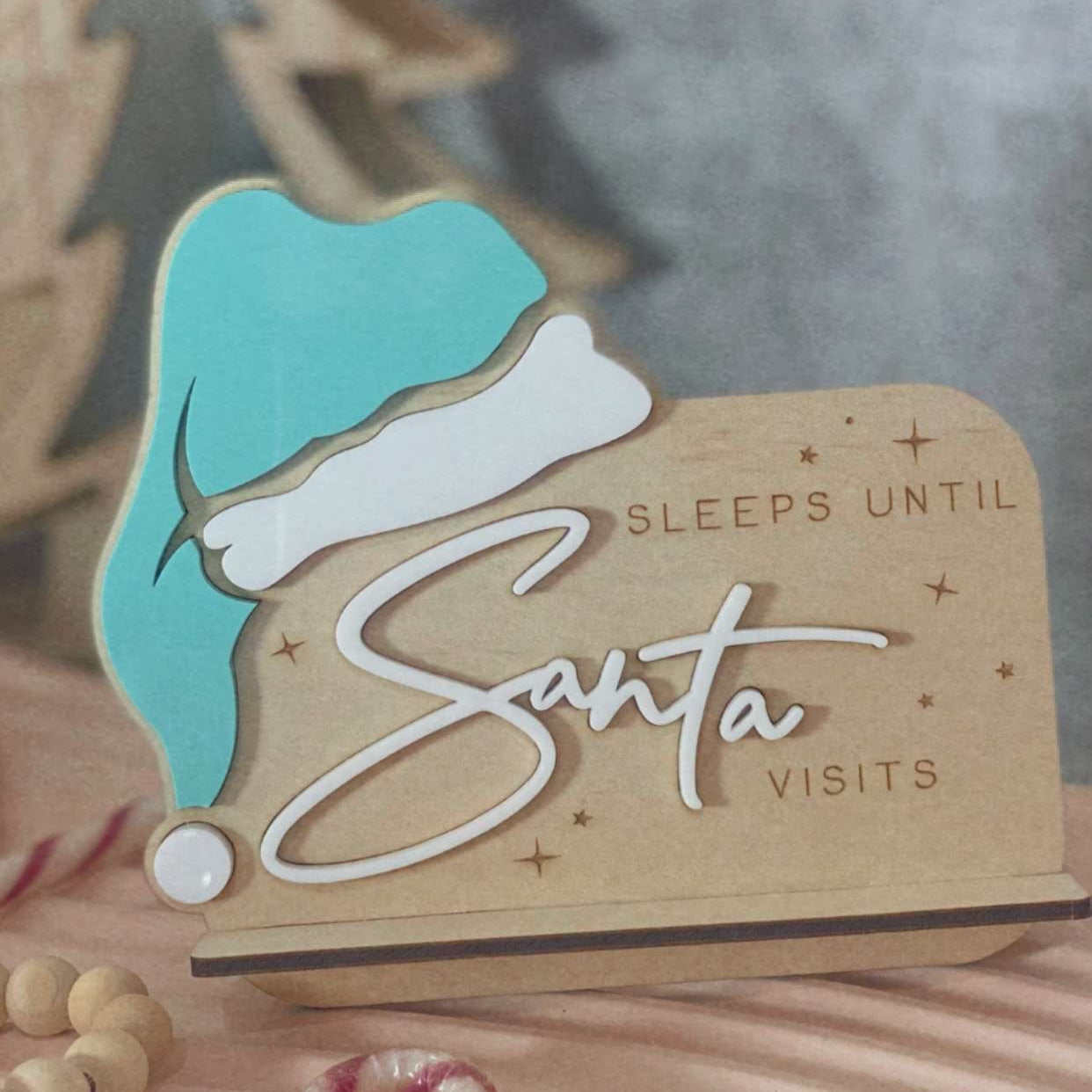 SLEEPS UNTIL SANTA VISITS - SPEARMINT HAT