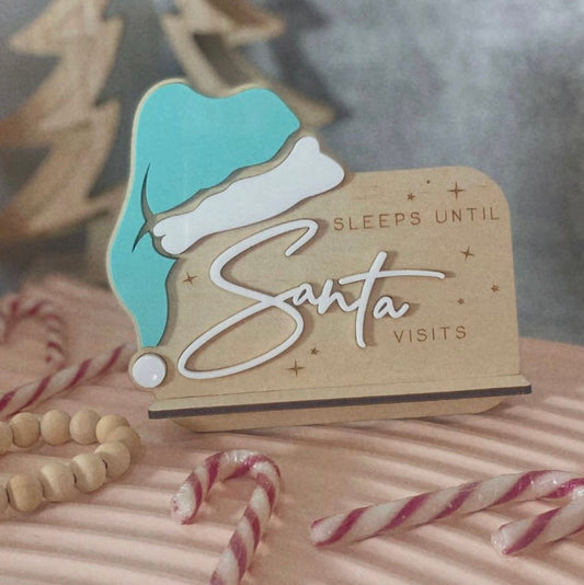 SLEEPS UNTIL SANTA VISTS - SPEARMINT HAT