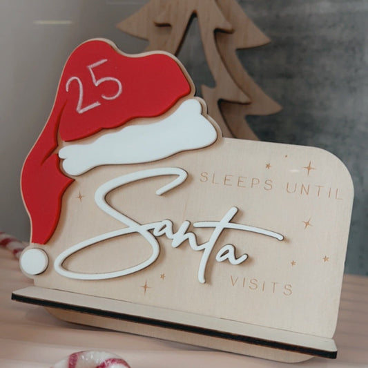 SLEEPS UNTIL SANTA VISITS - RED HAT