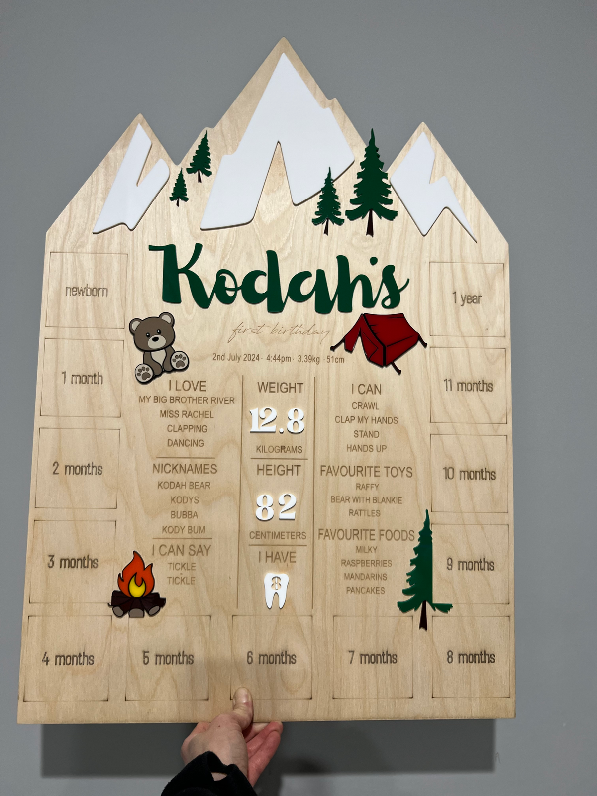 ONE HAPPY CAMPER - FIRST BIRTHDAY MEMORY BOARD