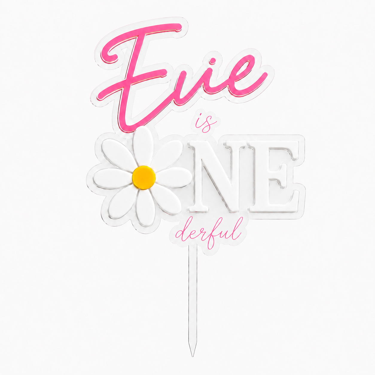 IS ONE DERFUL- PERSONALISED DAISY CAKE TOPPER