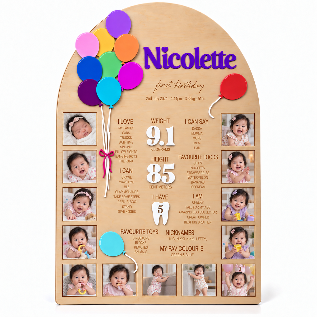 UP UP & ONE TODAY BIRTHDAY MEMORY BOARD