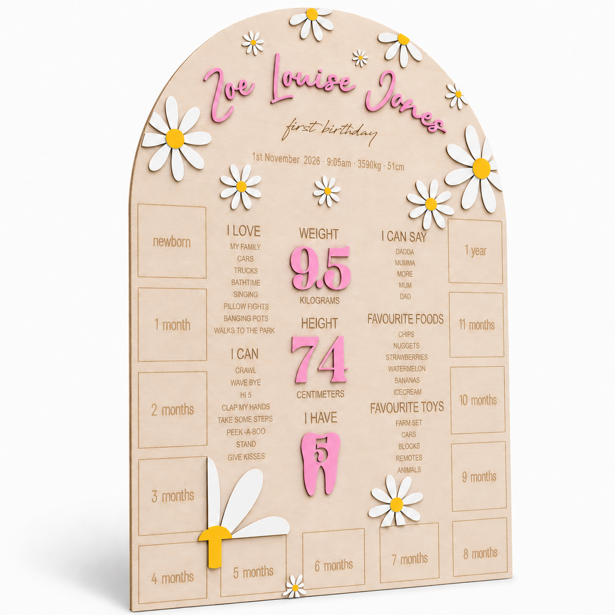 ONE- DERFUL DAISY FIRST BIRTHDAY MEMORY BOARD