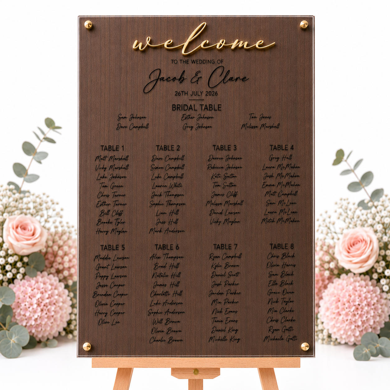 GUEST SEATING CHART - THE LUXE COLLECTION - BLACK