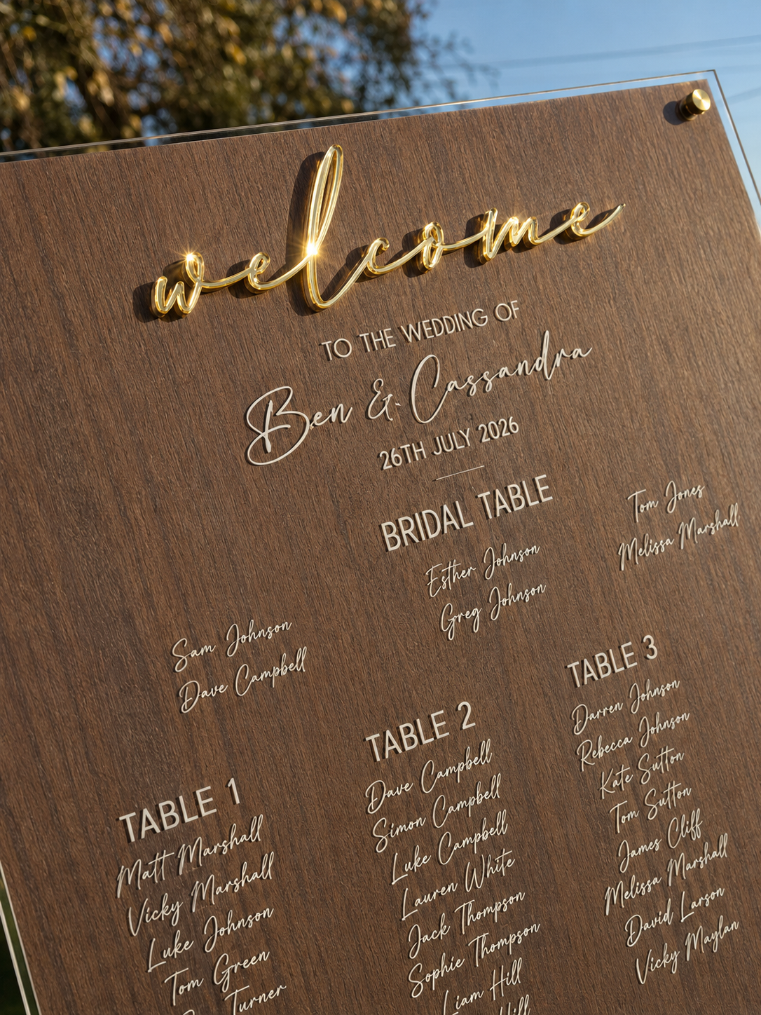 GUEST SEATING CHART - LUXE COLLECTION - WHITE