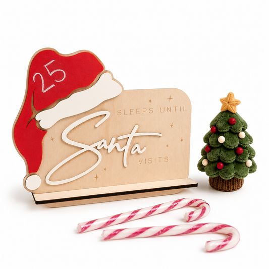 SLEEPS UNTIL SANTA VISITS - RED HAT
