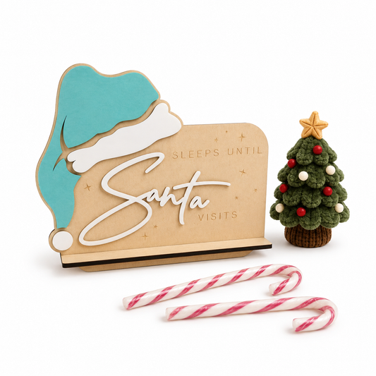 SLEEPS UNTIL SANTA VISITS - SPEARMINT HAT