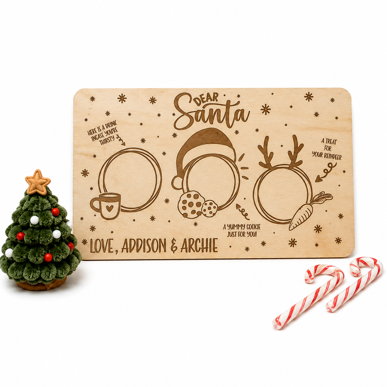 DEAR SANTA WOODEN TRAY- COSY NIGHTS