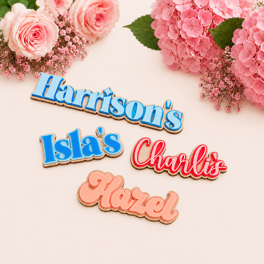 ADDITIONAL NAME TAG - DOUBLE ACRYLIC WITH WOODEN BACKING