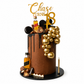 GOLD MIRROR ACRYLIC - PERSONALISED TURNS 18 CAKE TOPPER