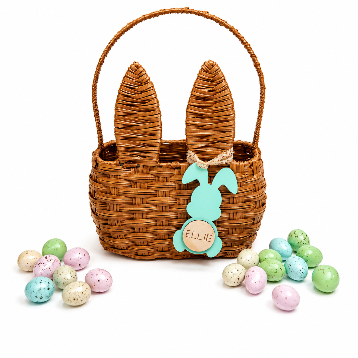 ACRYLIC / WOODEN BUNNY BASKET TAGS - SET OF THREE