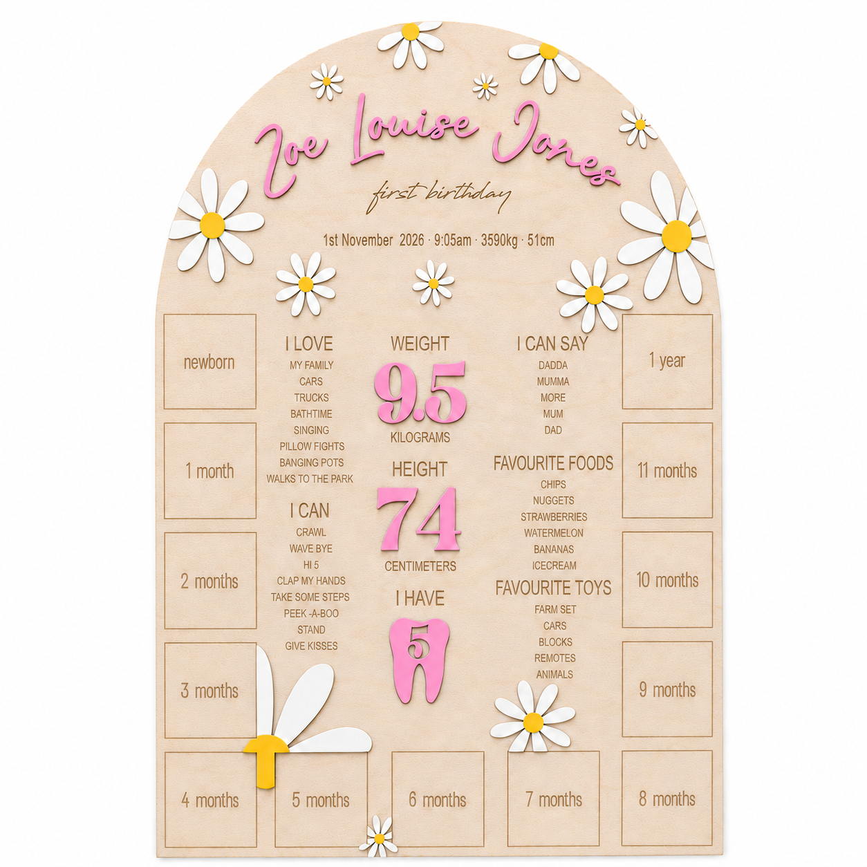 ONE- DERFUL DAISY FIRST BIRTHDAY MEMORY BOARD