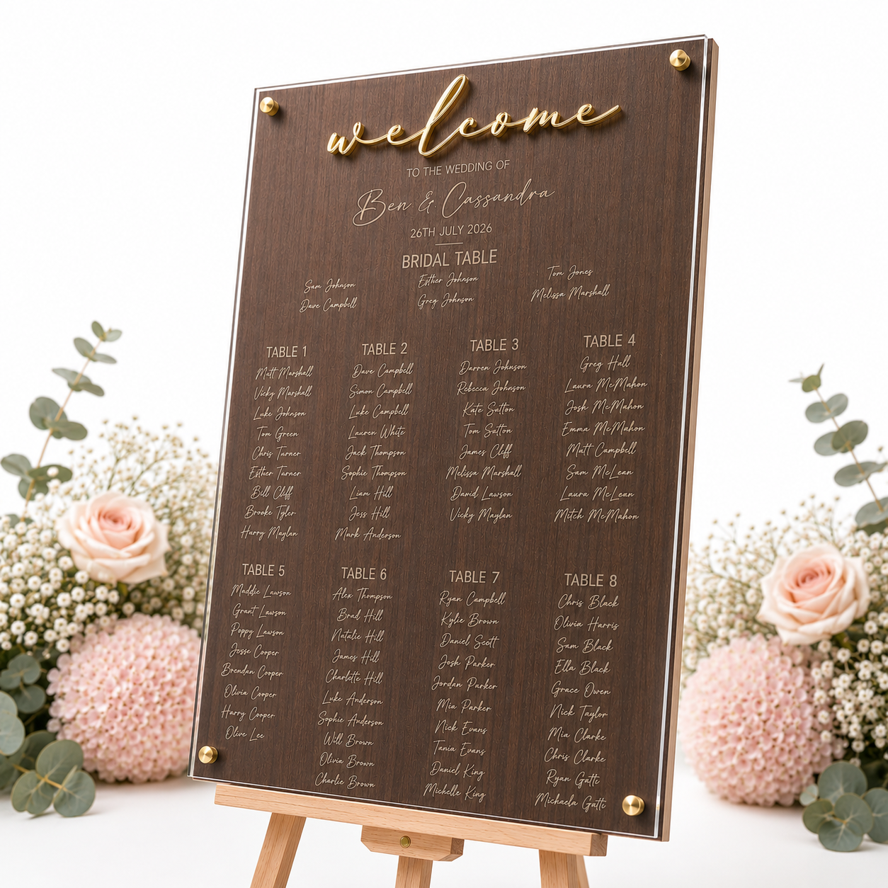 GUEST SEATING CHART - LUXE COLLECTION - WHITE