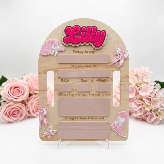 ARCH WESTERN FIRST / LAST DAY BOARD - PINK SET