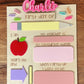 PENCIL FIRST / LAST DAY BOARD - PINK