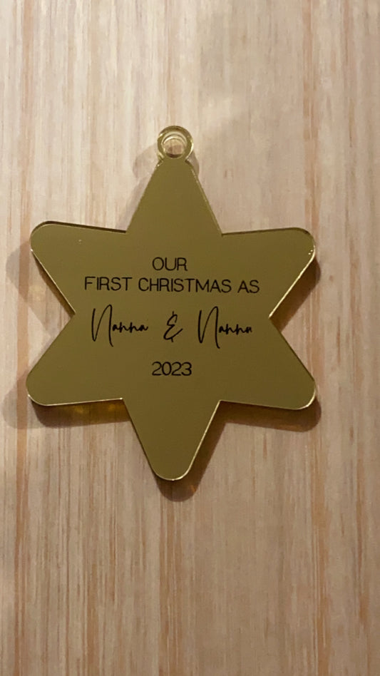 MIRRORED STAR OUR FIRST CHRISTMAS AS GRANDPARENTS 2023