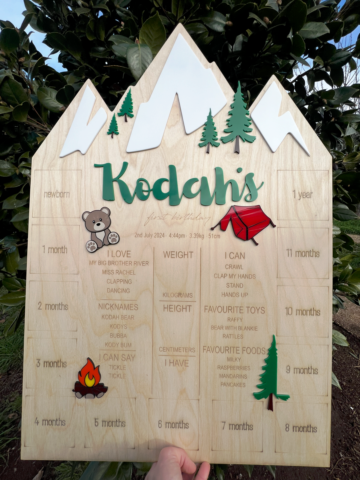 ONE HAPPY CAMPER - FIRST BIRTHDAY MEMORY BOARD