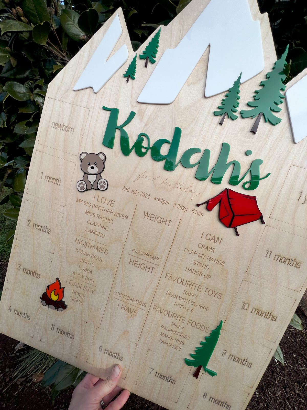 ONE HAPPY CAMPER - FIRST BIRTHDAY MEMORY BOARD