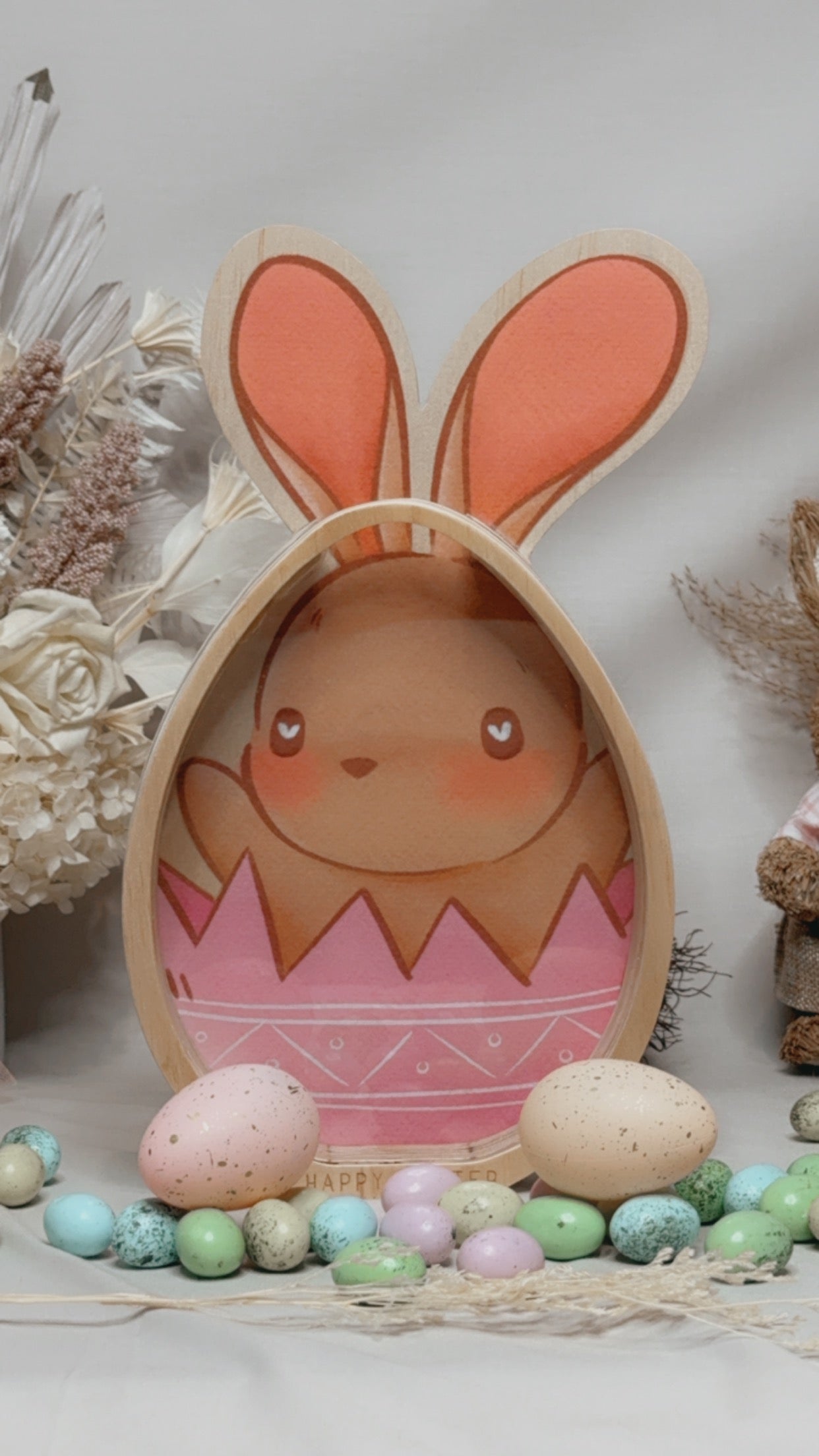 PINK PRINTED BUNNY EGG HOLDER