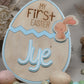 'MY FIRST EASTER' EGG PLAQUE - BLUE