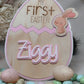 'MY FIRST EASTER' EGG PLAQUE - PINK