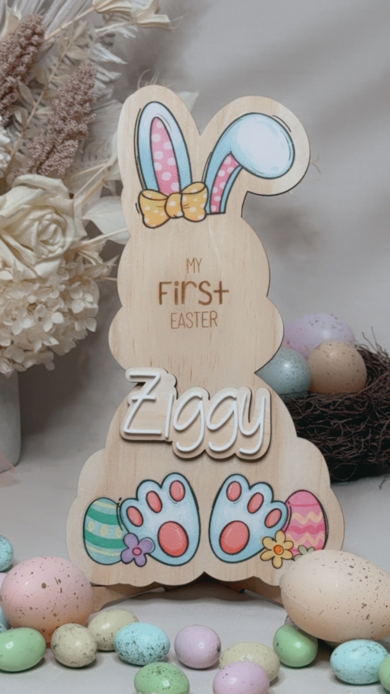 'MY FIRST EASTER' BUNNY - GIRL PINK EARS