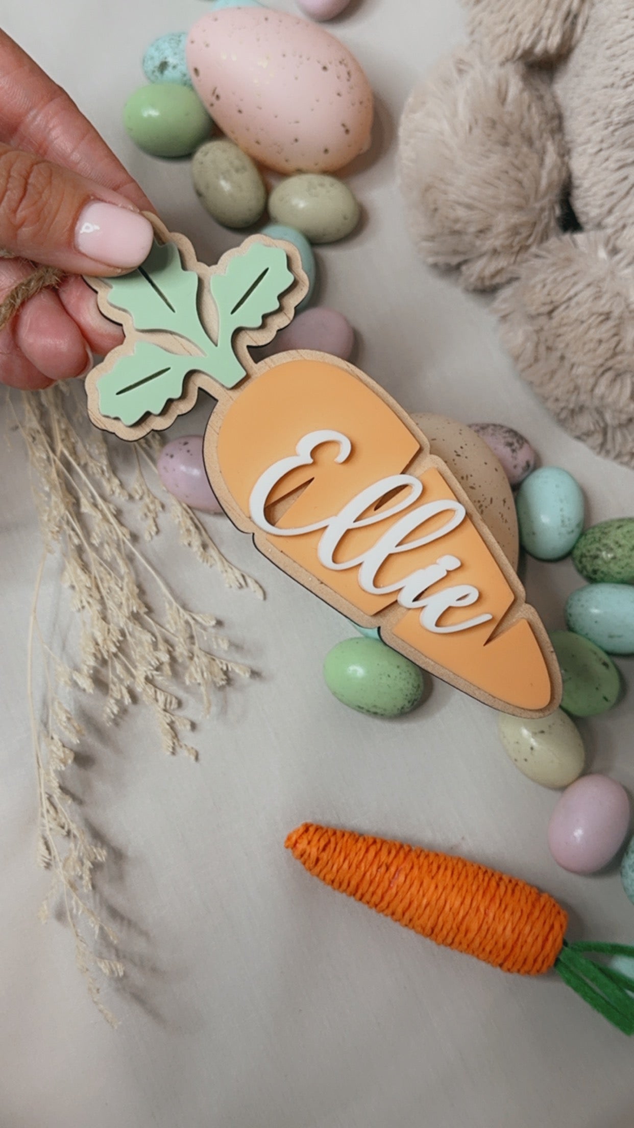 CARROT BASKET TAG - ACRYLIC NAME