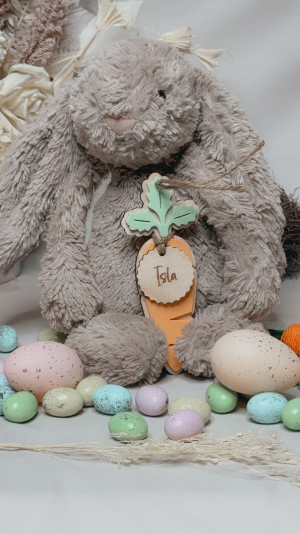 CARROT BASKET TAG - WOODEN NAME