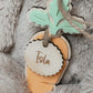 CARROT BASKET TAG - WOODEN NAME