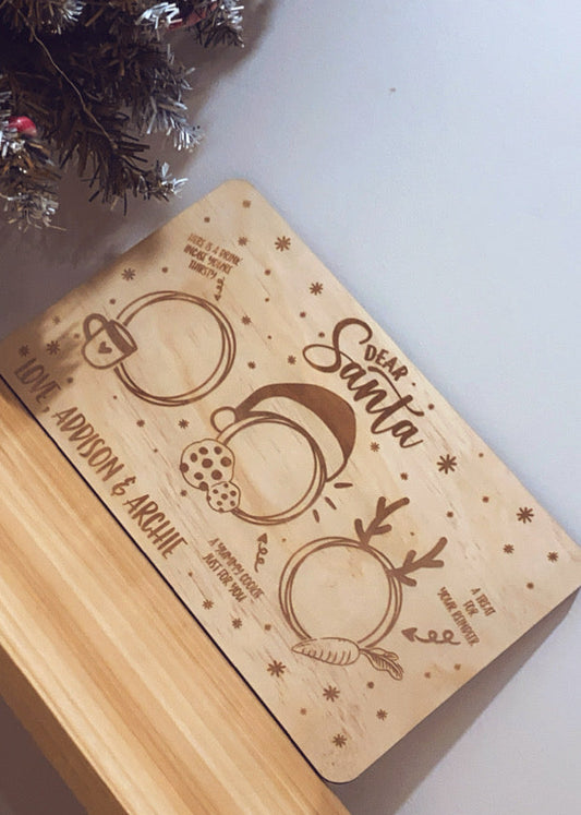DEAR SANTA WOODEN TRAY