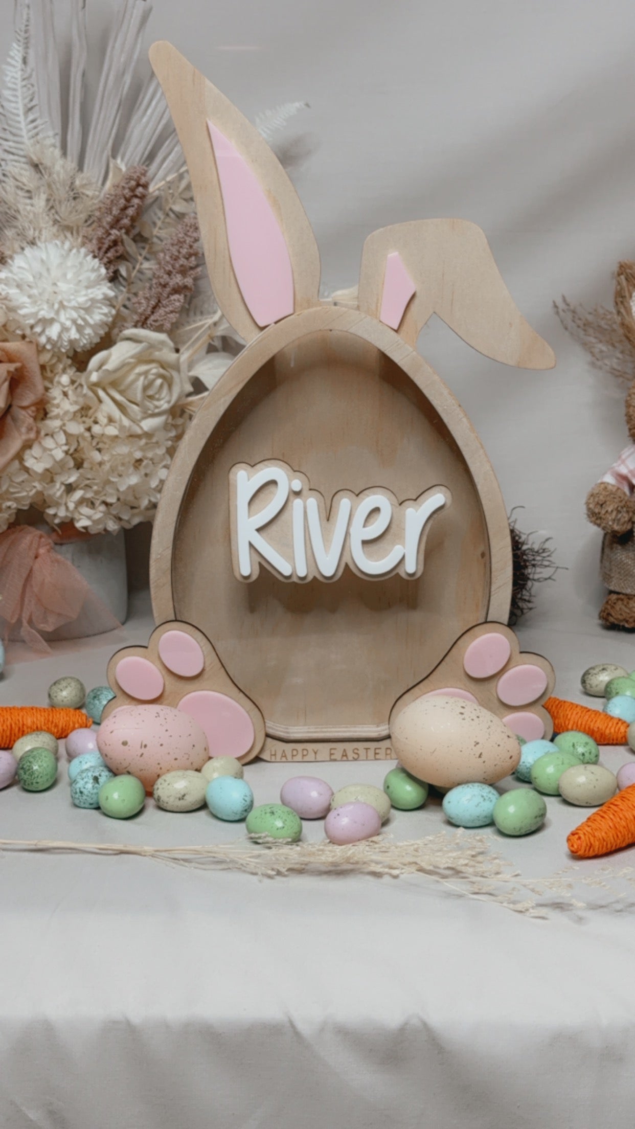 PERSONALISED EASTER BUNNY EGG HOLDER