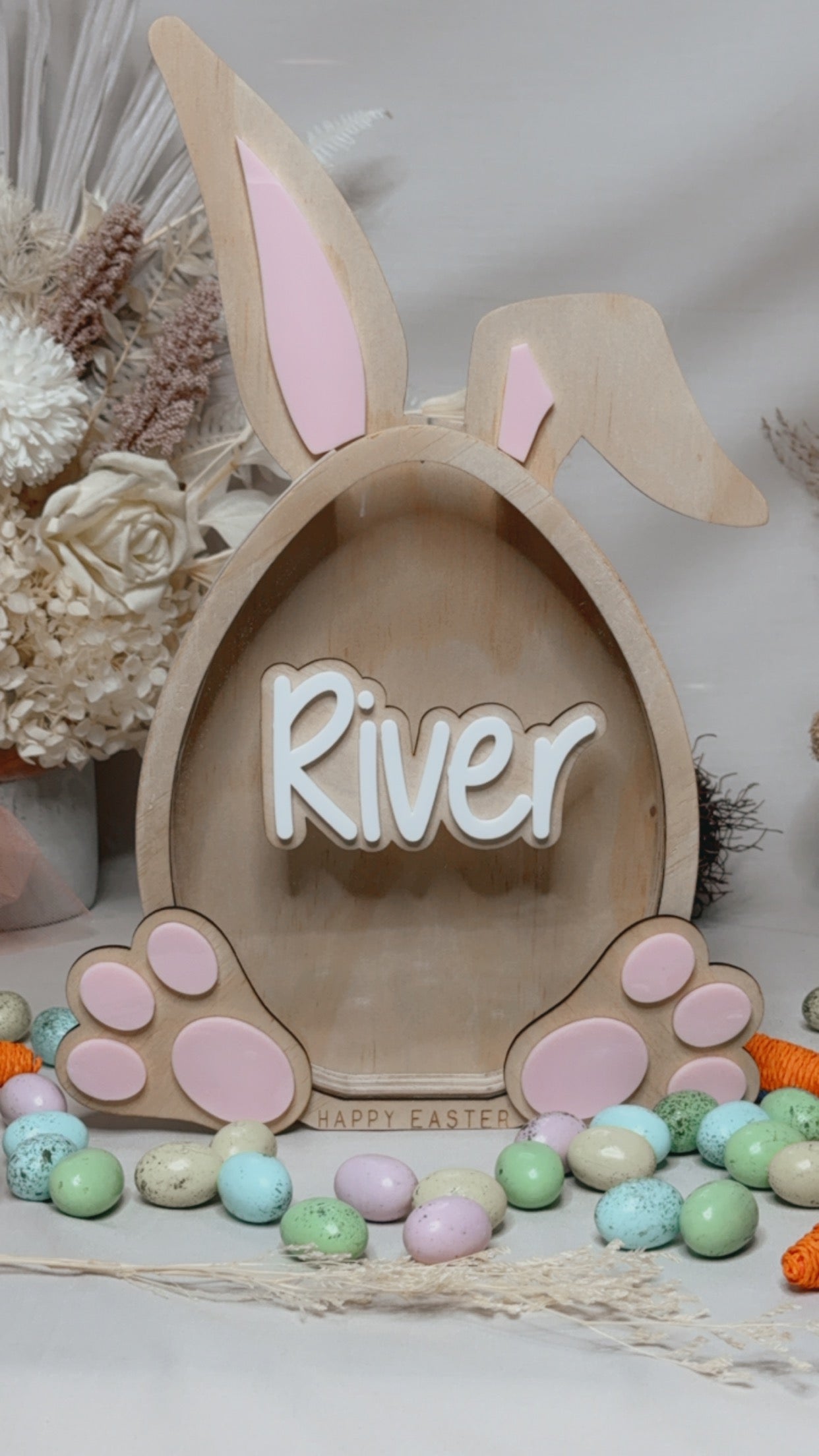 PERSONALISED EASTER BUNNY EGG HOLDER