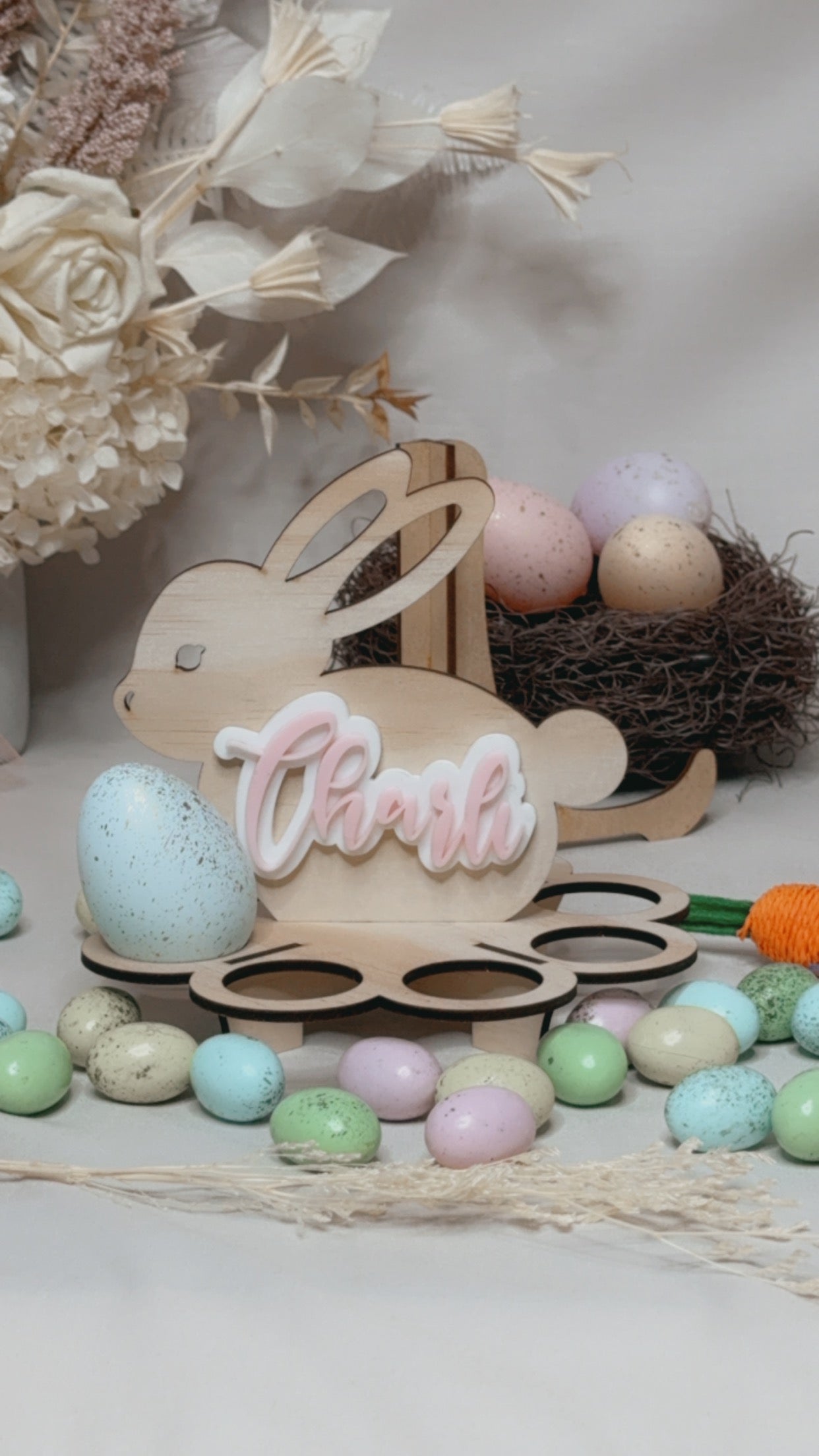 BUNNY EGG HOLDER - PERSONALISED