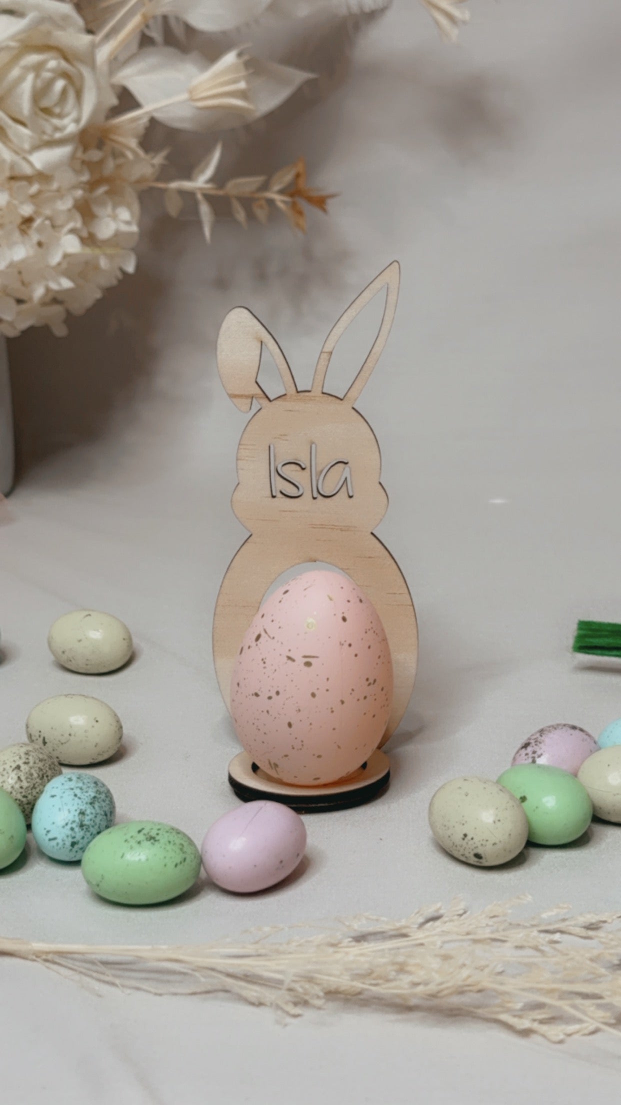 PERSONALISED BUNNY SINGLE EGG HOLDER