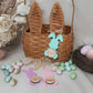 ACRYLIC / WOODEN BUNNY BASKET TAGS - SET OF THREE