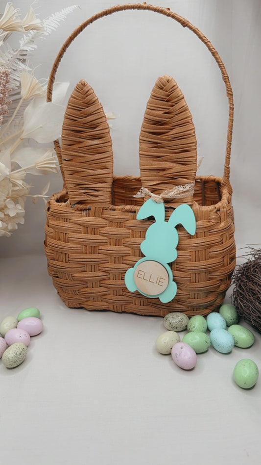 ACRYLIC / WOODEN BUNNY BASKET TAGS - ASSORTED SHAPE