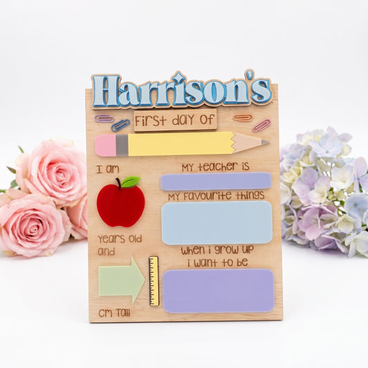 PENCIL FIRST / LAST DAY BOARD - BLUE