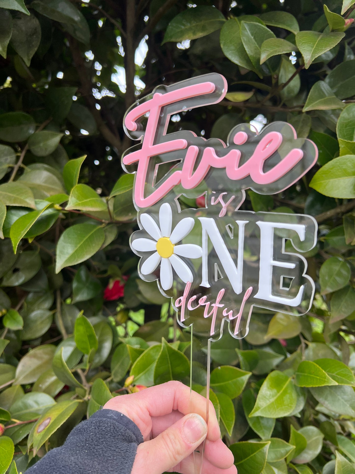 IS ONE DERFUL- PERSONALISED DAISY CAKE TOPPER