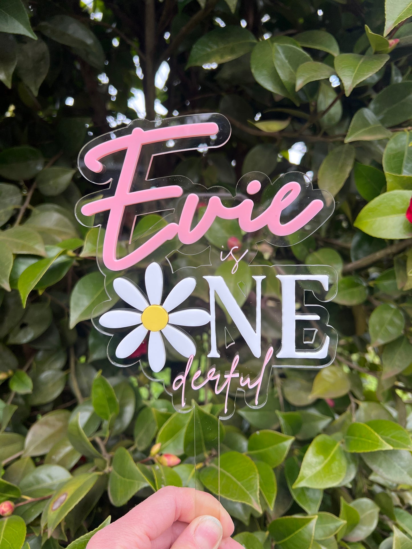 IS ONE DERFUL- PERSONALISED DAISY CAKE TOPPER