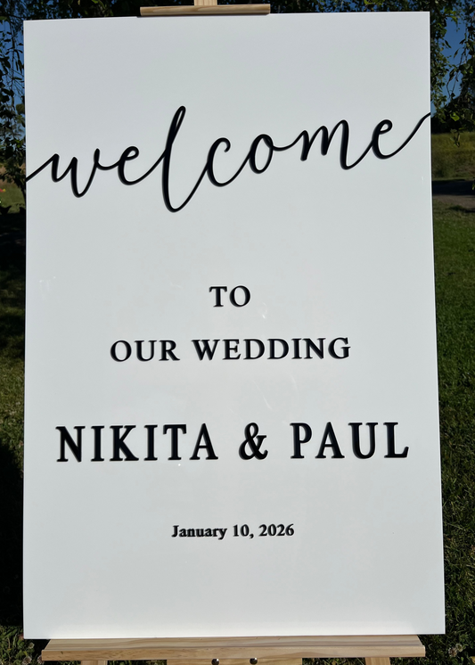 WEDDING WELCOME SIGN - MONOCHROME