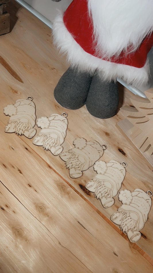 'SOMETHING YOU/TO' GNOME WOODEN GIFTING TAGS